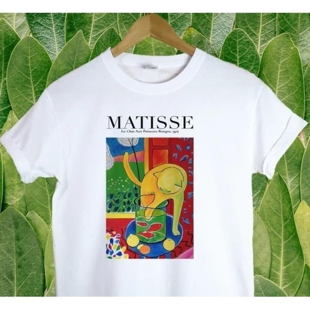 Matisse Cat Abstract Art Painting Graphic Aesthetic Gallery Style Unisex T Shirt